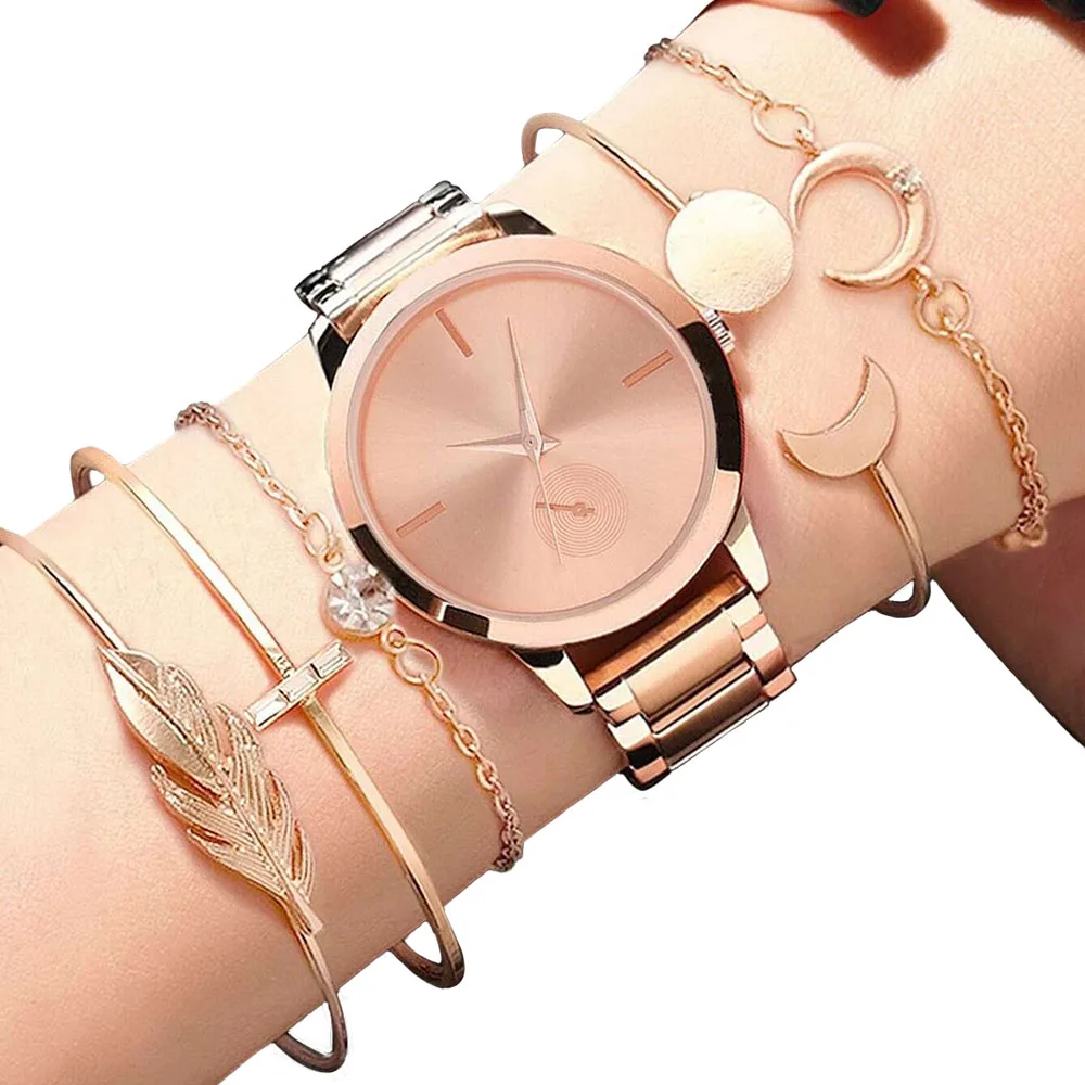 Relógios femininos pulseira conjunto decorativo popular moda versátil presente feminino relógio 1