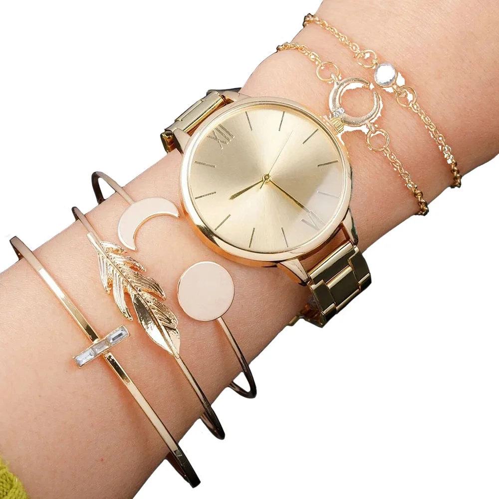 Mode Frauen Armband Armbanduhren Neue Damen Quarz Uhren Set Weibliche Geschenk Uhr 1