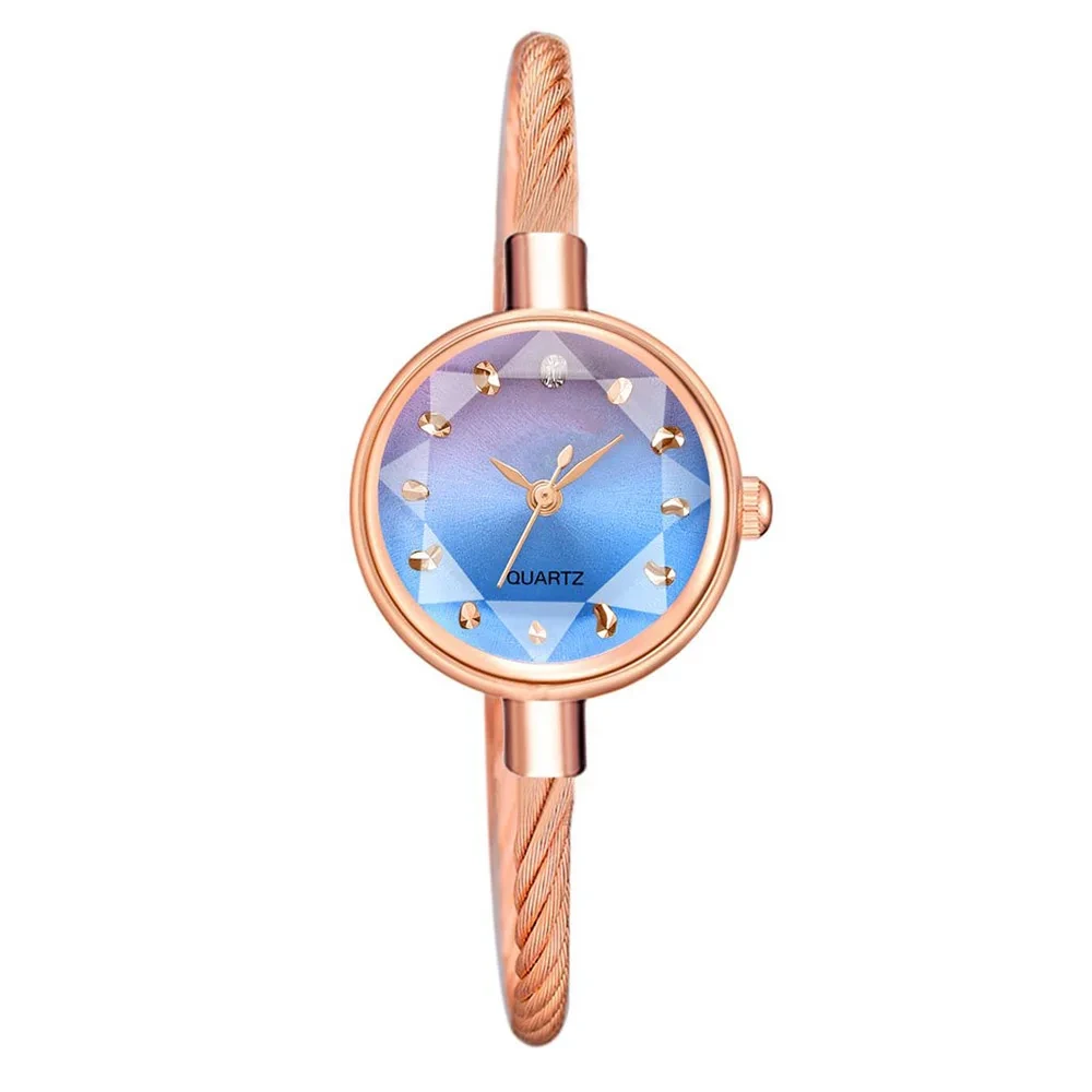Muestra gratuita de pulsera para mujer, relojes pequeños informales, superficie de cristal geométrica, reloj de pulsera colorido, reloj de cuarzo para mujer 1
