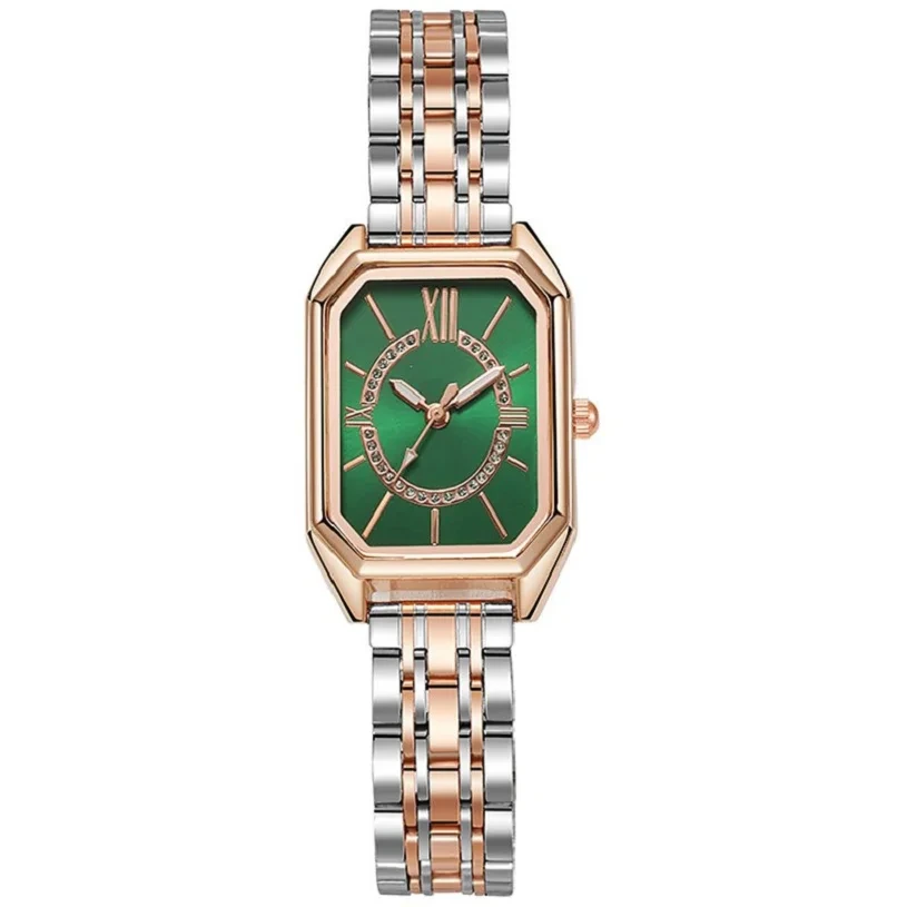 Amostra grátis nova moda feminina quadrada feminina relógio de quartzo pulseira conjunto simples relógios femininos 1