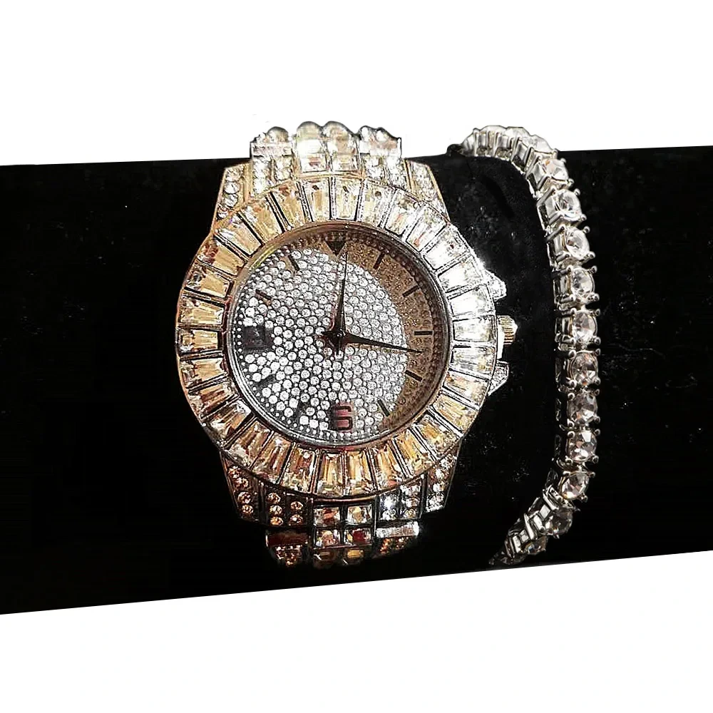 Amostra grátis de alta qualidade masculina feminina bonita moda feminina relógios conjunto pulseira relógio de presente 1