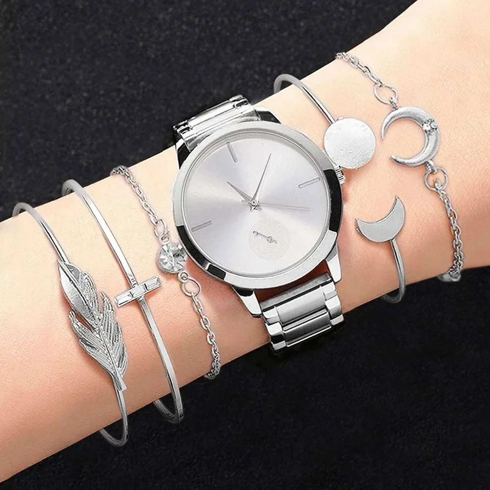 Kostenlose Probe neuer Damenuhren Set Armband Armbanduhren Mode Damen Quarzuhr für Damen und Mädchen 1