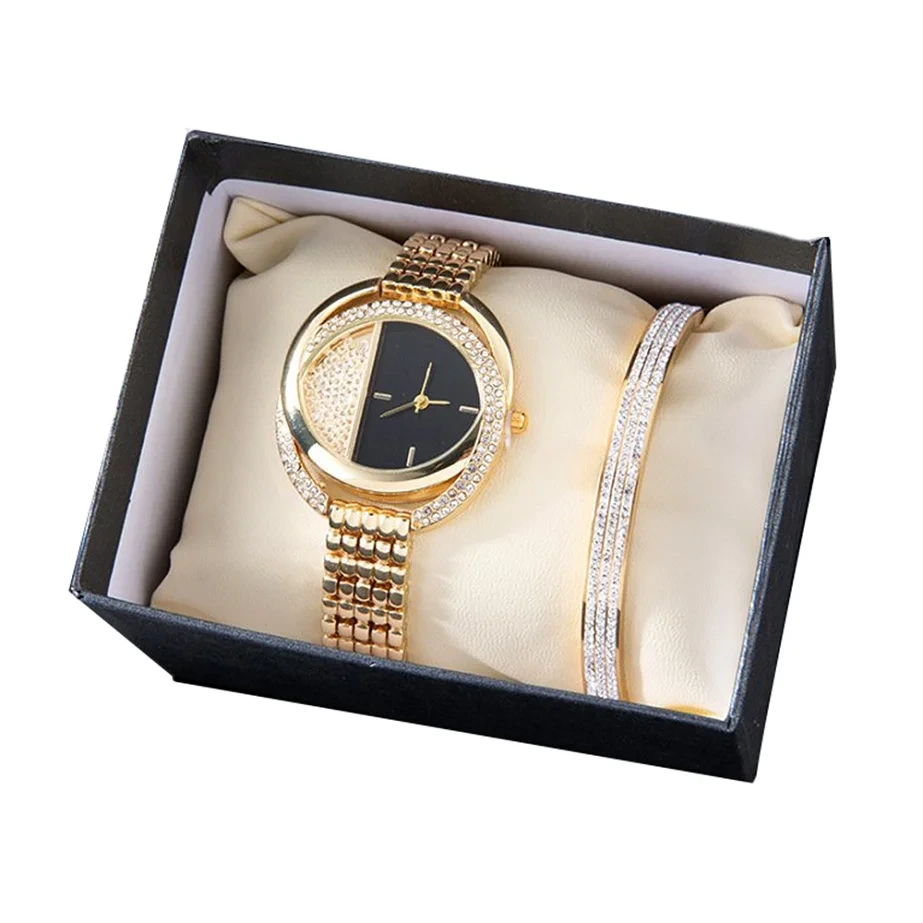 Échantillon gratuit femmes mode tempérament ovale diamant montre Bracelet en titane dames ensembles cadeaux créatifs montres 1