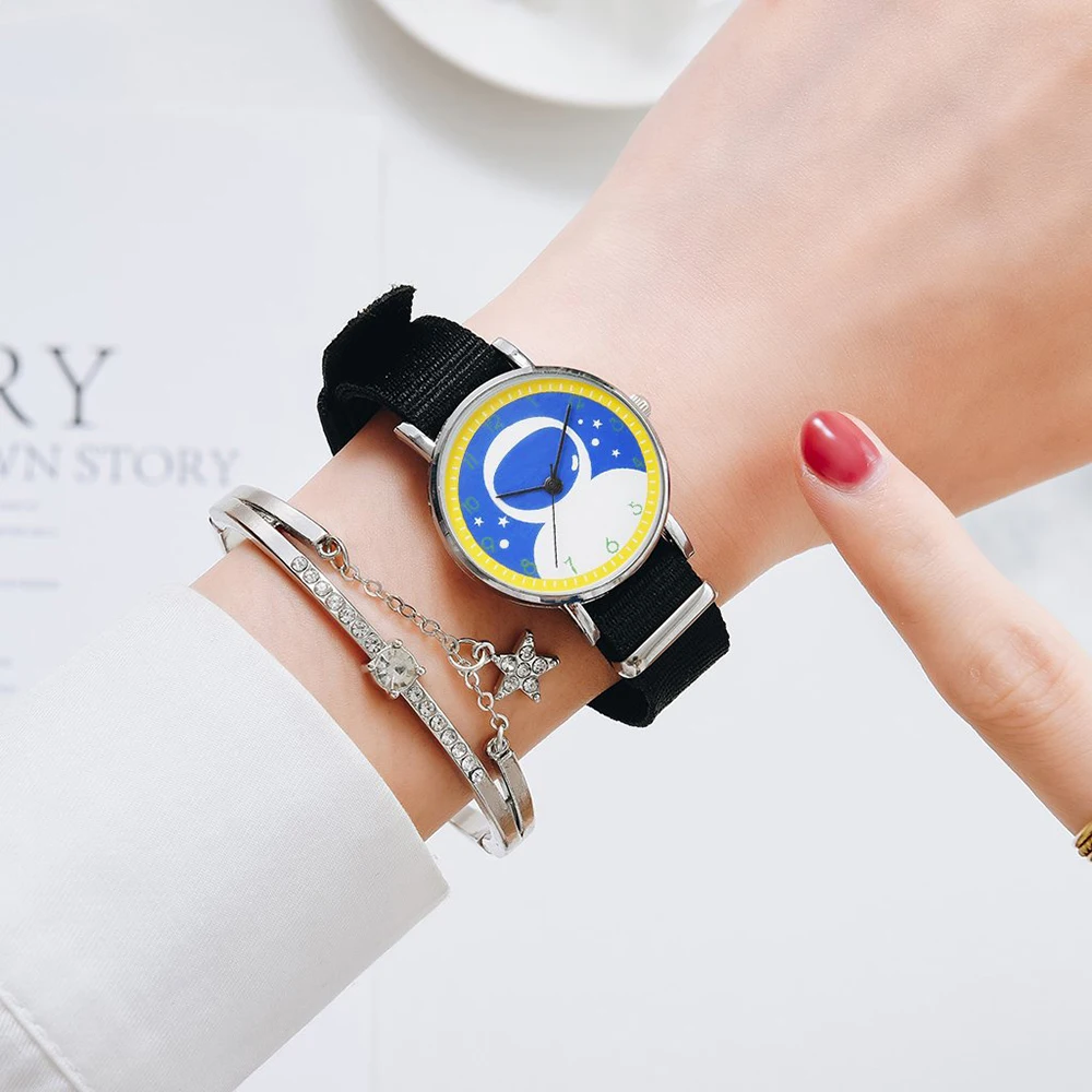 Échantillon gratuit nouvelles femmes tricot bande cadran numérique Bracelet montres dames décontracté Simple cadeau montres 4