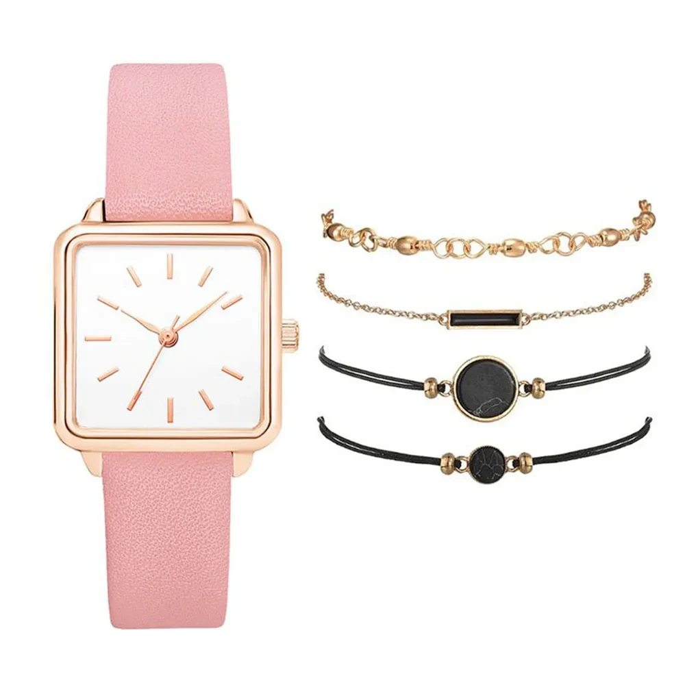 Campione gratuito di braccialetti da donna Set semplici orologi da donna Orologio al quarzo per coppia versatile e moda casual 1