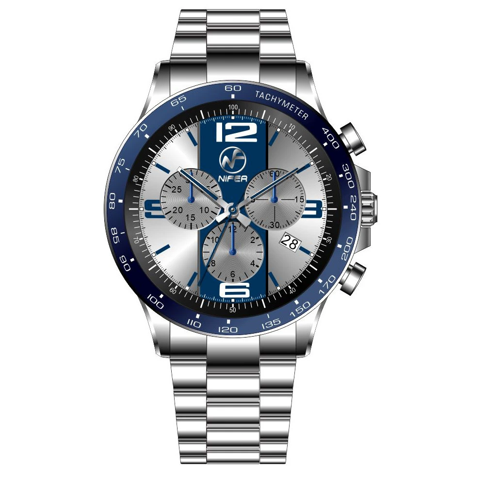 ขายร้อนที่กำหนดเองผู้ชาย Multi-Function Sapphire สแตนเลสแฟชั่นกีฬานาฬิกาควอทซ์ 1