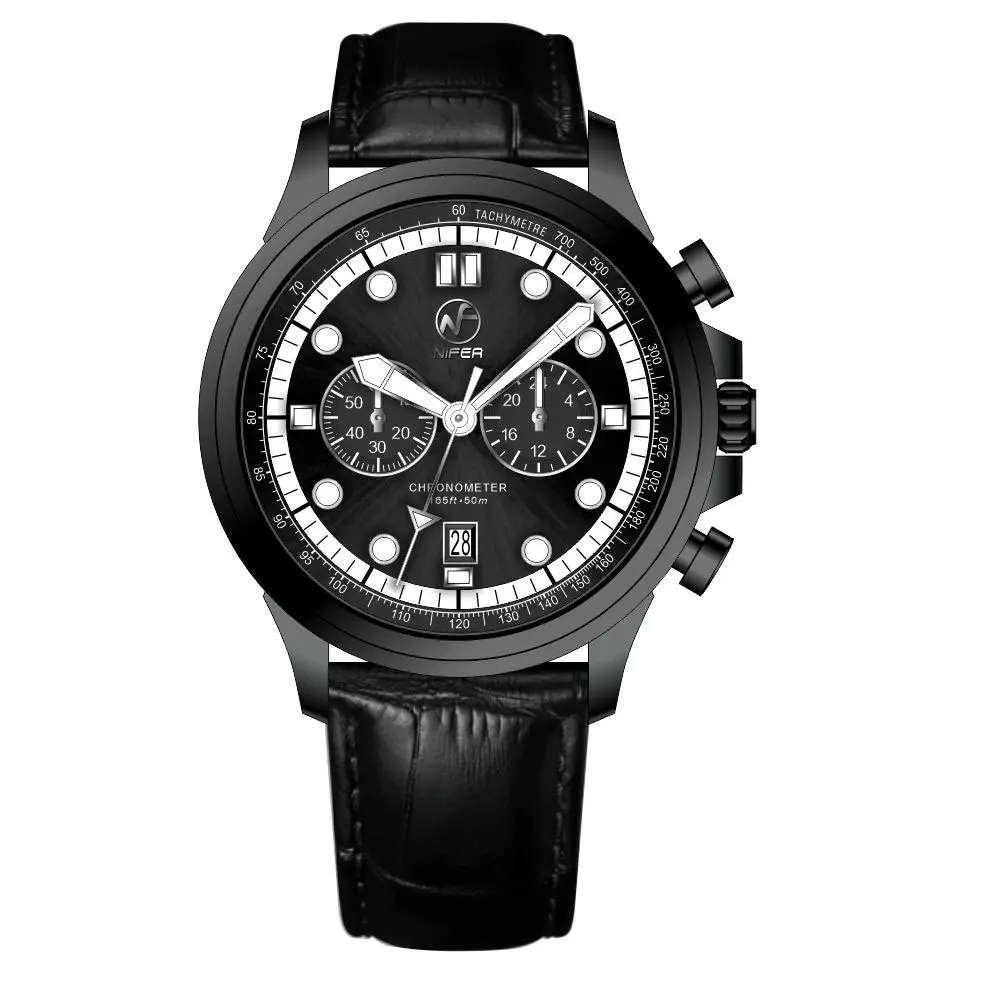 Automatic Chronograph Stainless Steel Quartz Watch - - Nifer Watch 3
