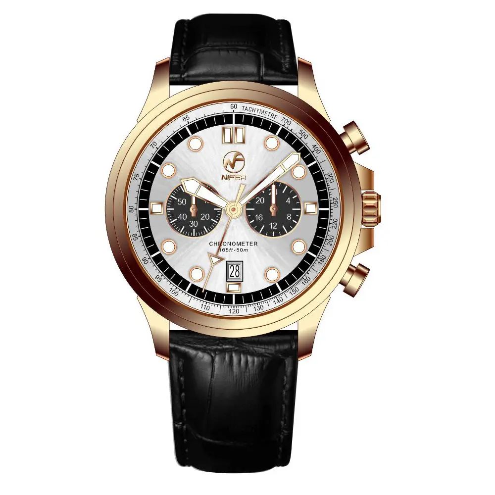 Automatic Chronograph Stainless Steel Quartz Watch - - Nifer Watch 4