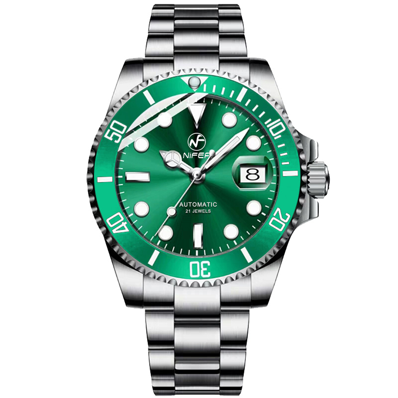 Montre de marque lumineuse, étanche, mécanique, classique, calendrier, business, pour hommes 5