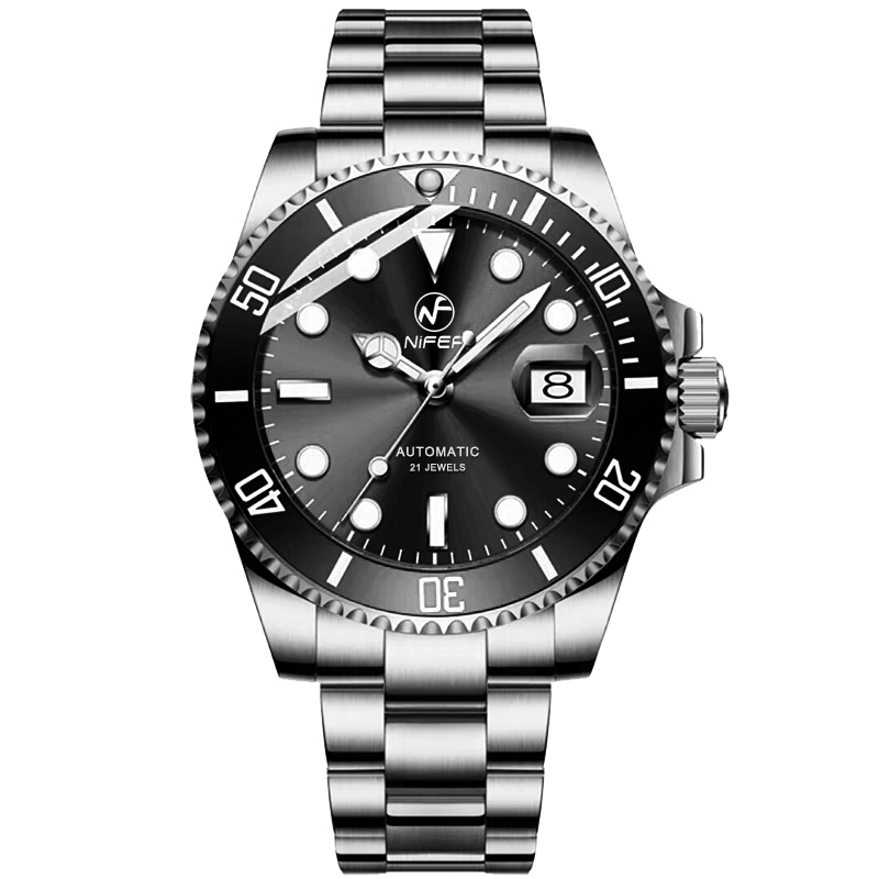 Montre de marque lumineuse, étanche, mécanique, classique, calendrier, business, pour hommes 2