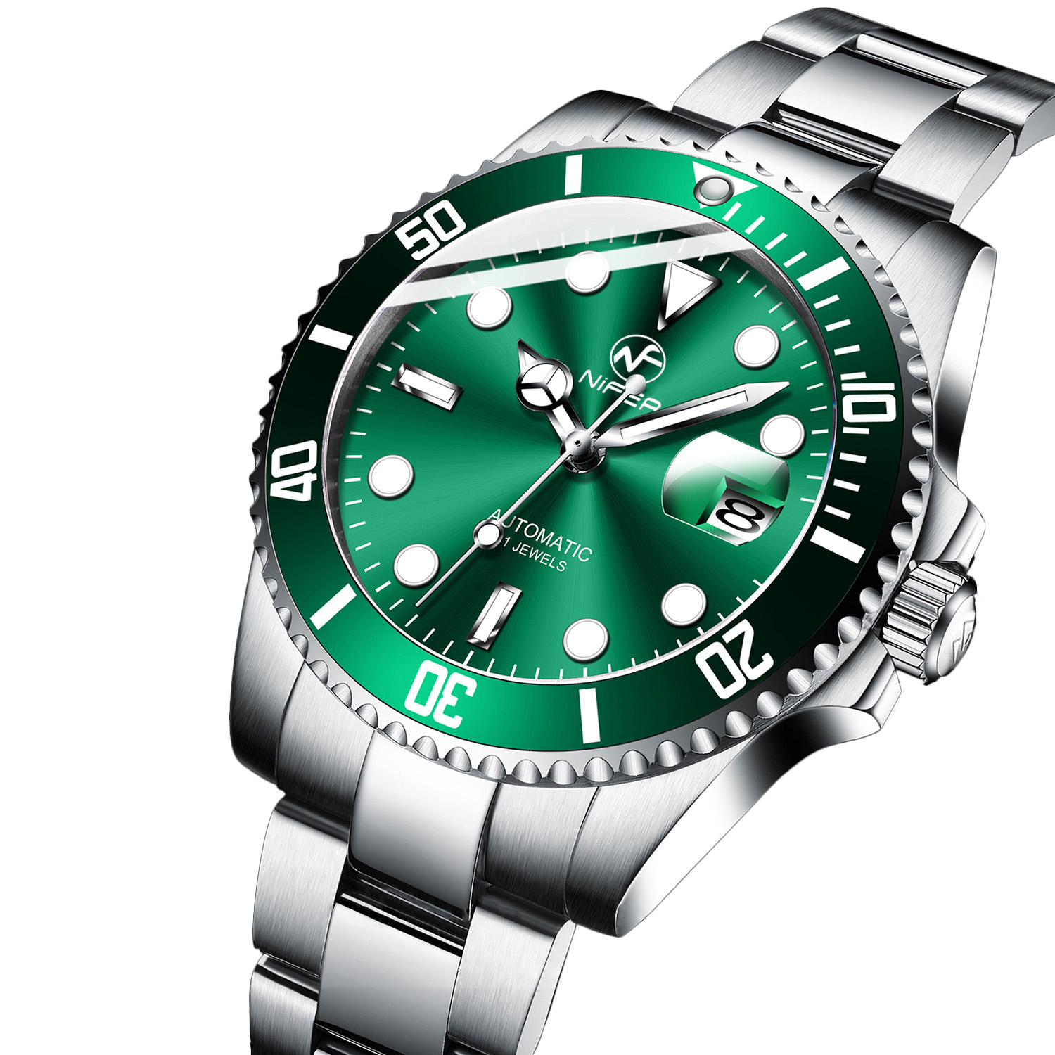 Montre de marque lumineuse, étanche, mécanique, classique, calendrier, business, pour hommes 3
