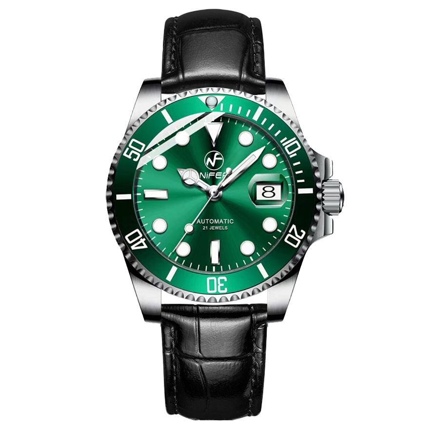 Montre de marque lumineuse, étanche, mécanique, classique, calendrier, business, pour hommes 1