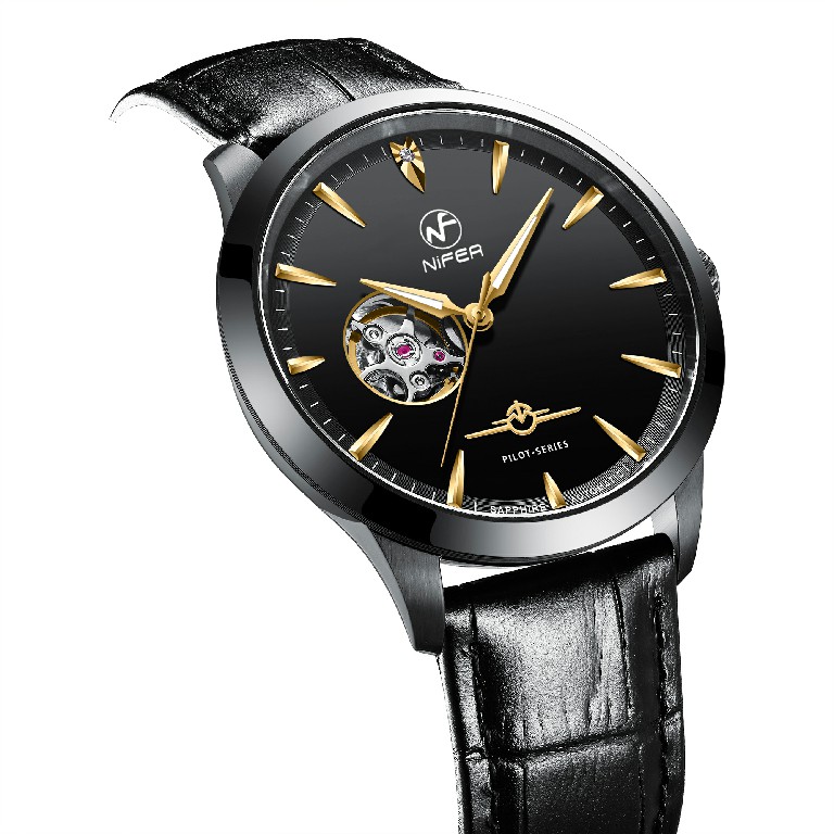 Nuovo orologio meccanico automatico da uomo con orologio meccanico cavo da uomo 5