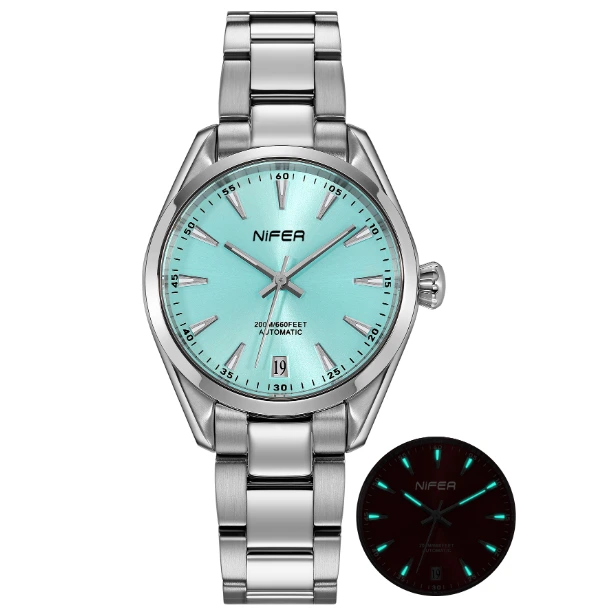Montre classique mécanique automatique de luxe en acier inoxydable 1