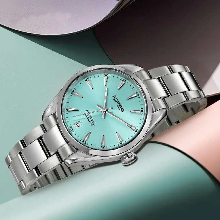 Großhandels-Automatik-mechanische Herrenuhr für ältere oder sehbehinderte Menschen NFSLM003 Nifer Uhr mit Getriebewerk 2