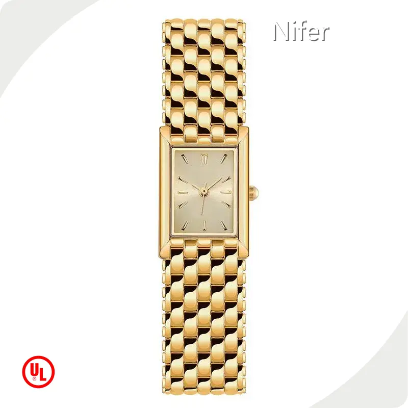 Superficie specchio in vetro rinforzato per orologi in oro in quarzo - - - Nifer Orologio 1