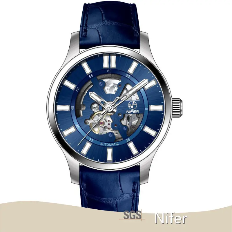 บุรุษ Skeleton Skeleton Watch สแตนเลสควอตซ์นาฬิกา 8N24SUPPLIERS 1