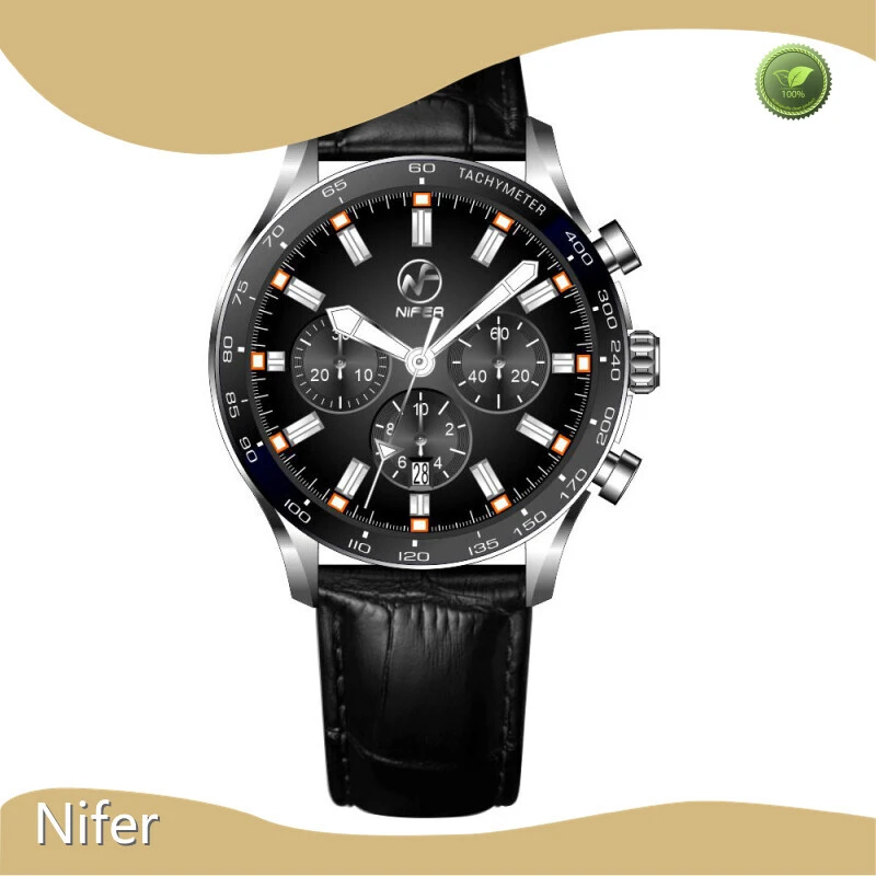 Pour les événements et la planification du chronographe vintage, montrez le quartz en acier inoxydable Nifer Montre 1