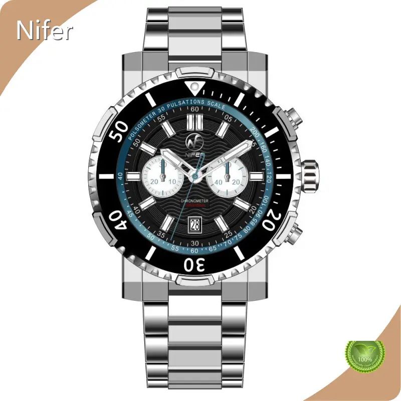Nifer Watch Chronograph for Sale Stainless Steel Quartz Watchfactory 1
