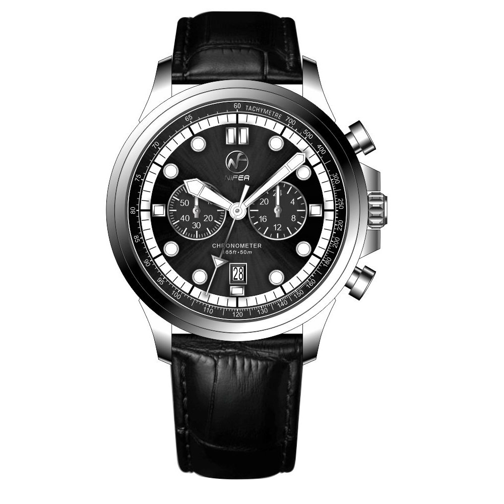 นาฬิกาข้อมือผู้ชาย Vintage Pilot Chronograph ตัวเรือนสแตนเลสสตีล รุ่น OS21 ระบบควอตซ์ สายหนัง 1