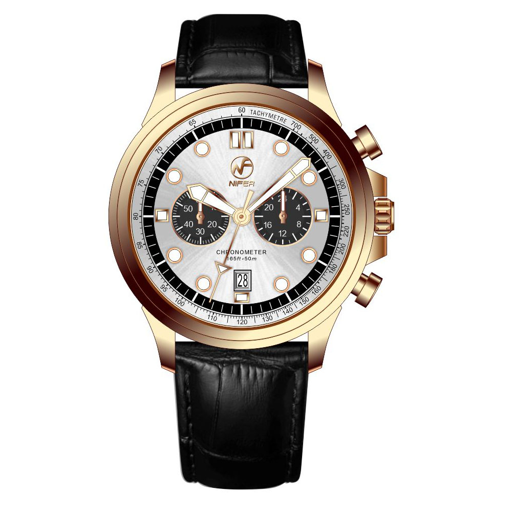 นาฬิกาข้อมือผู้ชาย Vintage Pilot Chronograph ตัวเรือนสแตนเลสสตีล รุ่น OS21 ระบบควอตซ์ สายหนัง 4