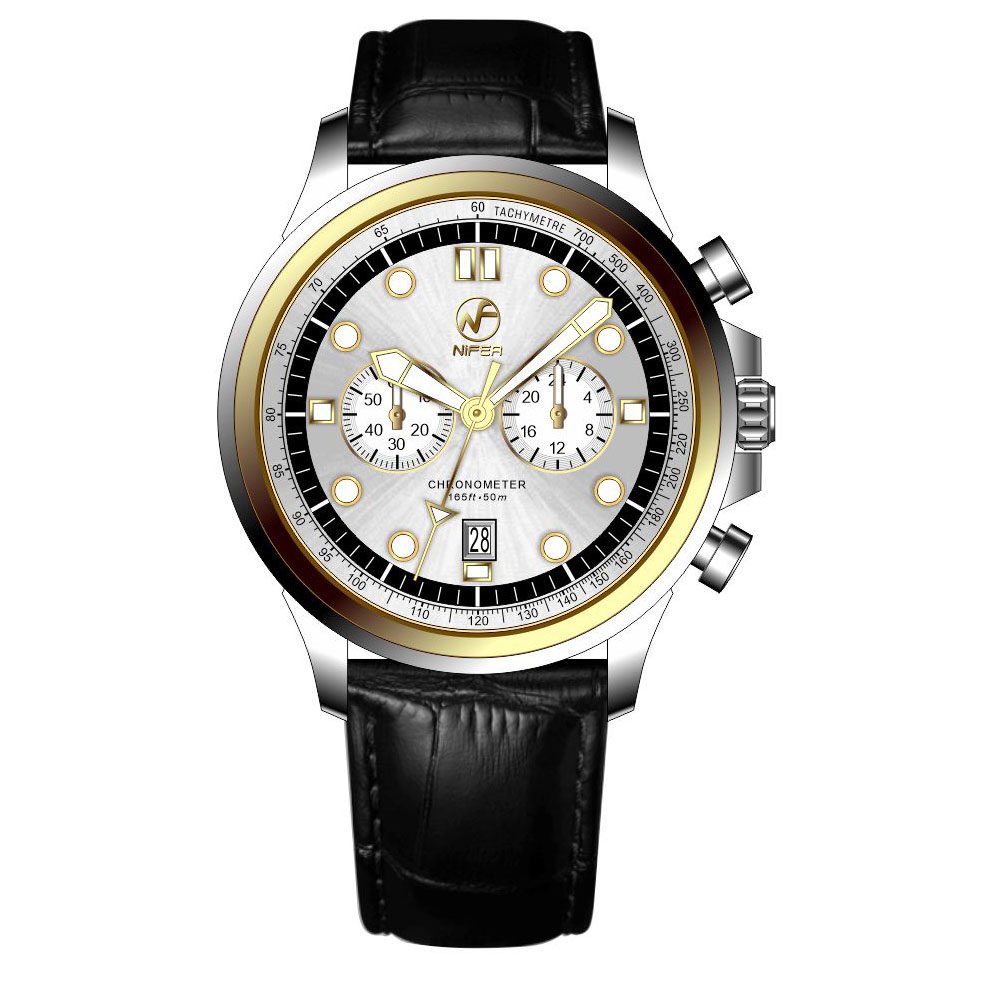 นาฬิกาข้อมือผู้ชาย Vintage Pilot Chronograph ตัวเรือนสแตนเลสสตีล รุ่น OS21 ระบบควอตซ์ สายหนัง 6