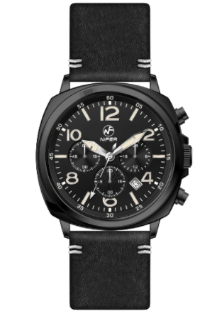 Nifer Chronograph Quarzuhr 44mm Lederarmbanduhr 2