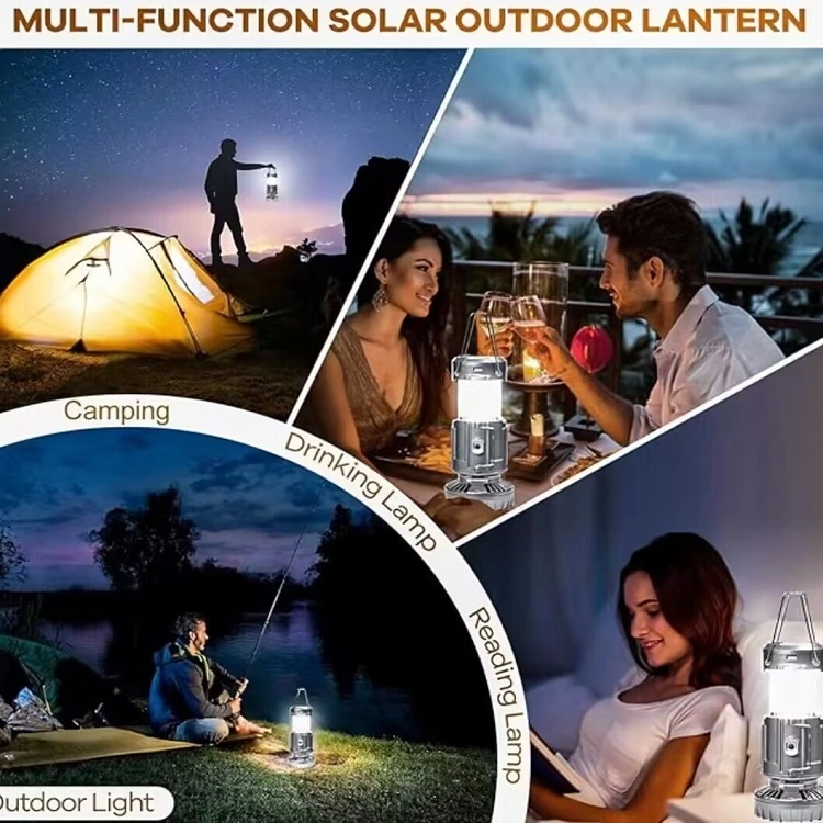 Hot selling Foldable handheld solar camping fan light rechargeable outdoor camping lamp activity camping lamp lights 1