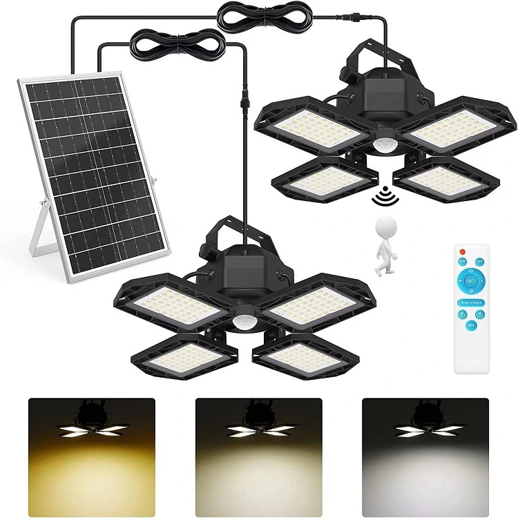 Solar shed lights foldable 4 Heads solar pendant light LED radar IP65 industrial mining courtyard lighting 1