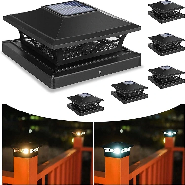 Pret bun din fabrică Lumini solare pentru stâlp, în aer liber IP44, lumini cu LED de grădină, impermeabile, pentru iluminare solară pentru stâlp de curte 1