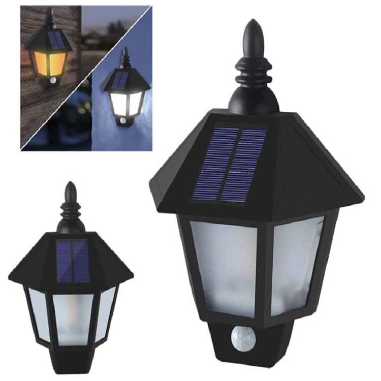 Luzes solares de jardim de alta qualidade, sensor de movimento, luz de parede decorativa ao ar livre, ip55, à prova d'água, lâmpada de parede hexagonal solar 1