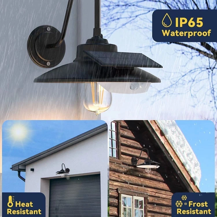 Preț direct din fabrică. Lumini solare pentru hambar. Lampă de perete în aer liber IP65 cu senzor de mișcare solară 1