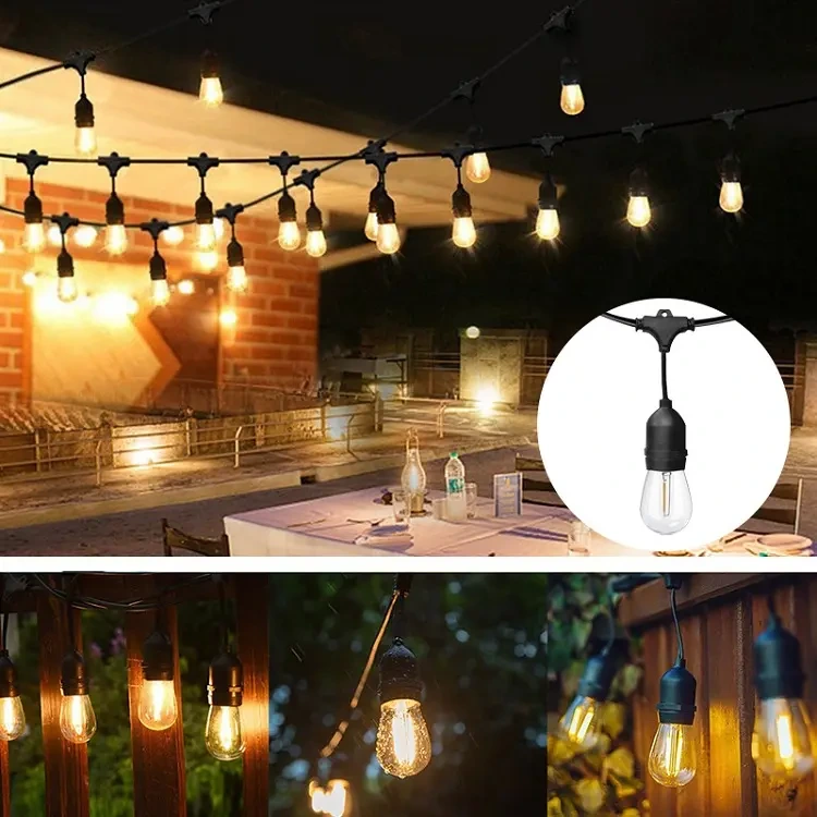 Outdoor garland e27 installation string lamp outdoor Christmas decoration fairy light rubber bouquet e27 light bar led 1
