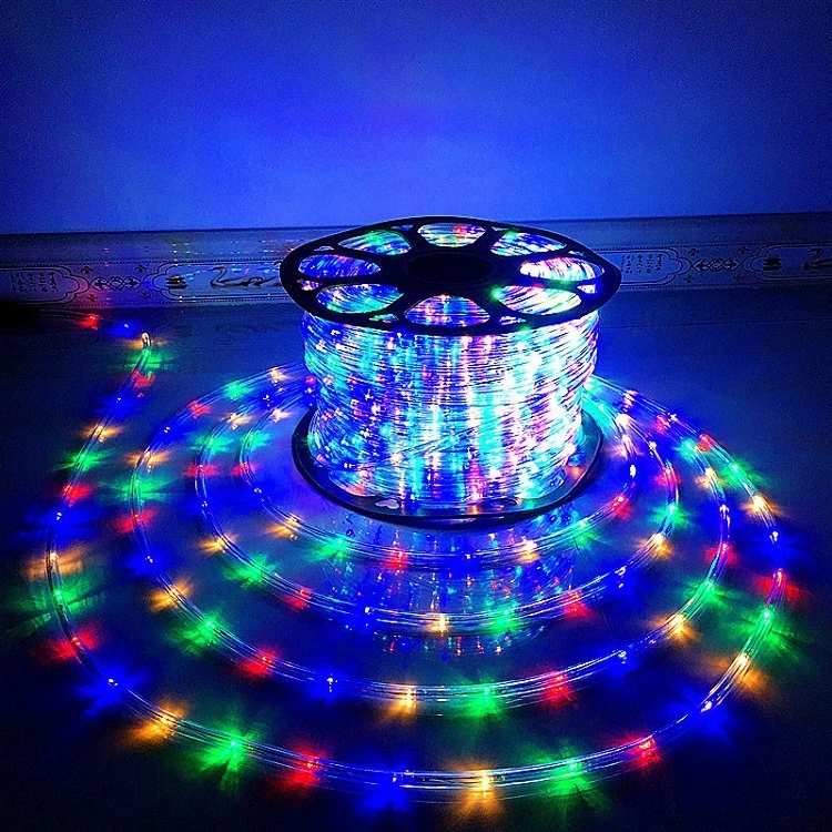 Grosir Outdoor Multi Color christmas light Round Hose Decorative Neon Flex RGB light IP67 Led Rope Lights Pemasok 1