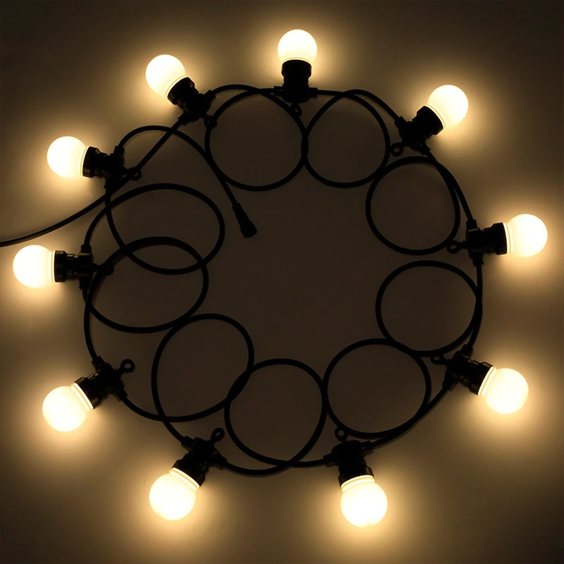 Commercial festooning string outdoor LED g50 milky Bulb string lights warm white 220V 10m 20m patio G50 festoon String 1