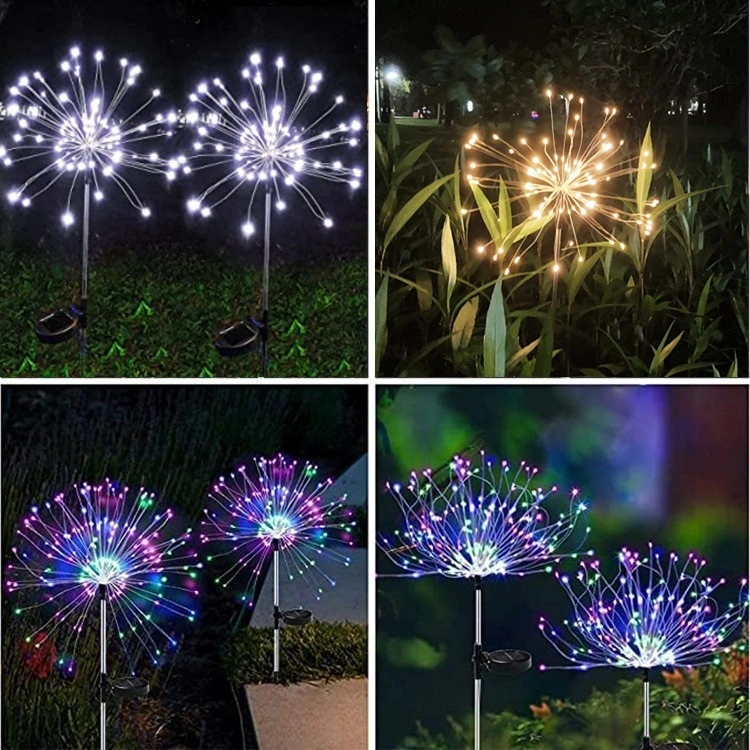 Comerț cu ridicata Led Artificii Lumini 90/120/150 LED-uri Lampă solară pentru artificii din sârmă de cupru Lampă IP65 Super Bright Lampă de sol 1