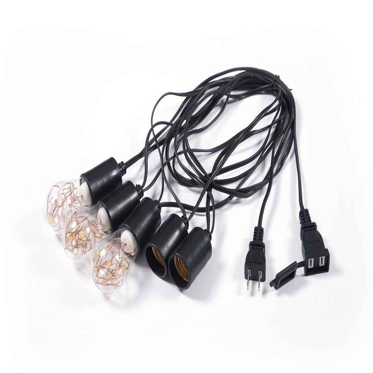 5/10 m E27 LED-Lichterkette, schwarze Girlanden-Lichterkette, Hochzeit, Outdoor-LED-Lichterkette, E26-Sockel für Garten 1