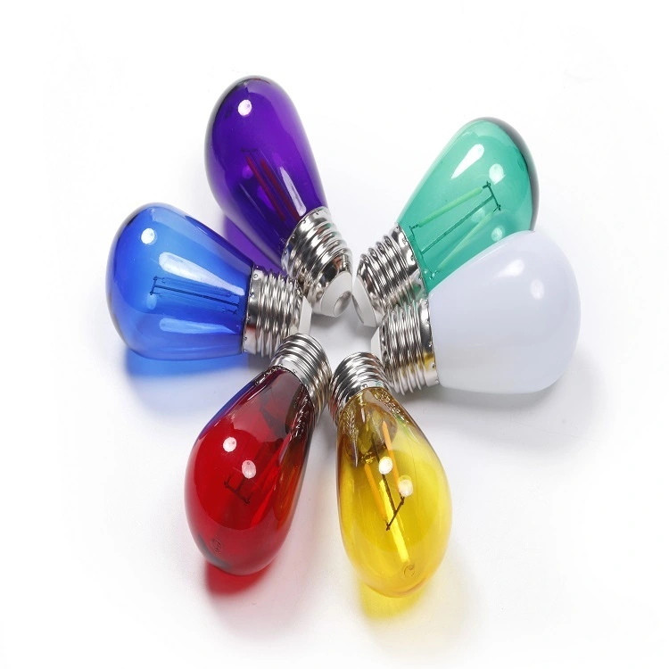 Household energy-saving stage electronic light bulb Christmas decorations plastic led bulb color S14 led filament bulb 1