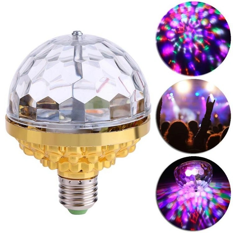 DJ Party led bulb E27 base RGB AC 85-265V Auto LED Color Rotating Lamp Disco led Stage Lights Projector For Wedding 1