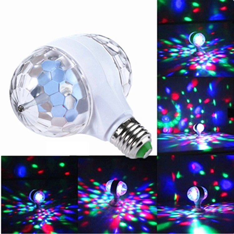 China factory magic ball light bulb 360 rotation colorful E27 rotating light dance table lights 6w led double 1