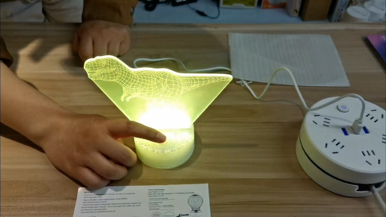 Dinosaur Night Light for Kids 3D Illusion Lamp Changing Dimmable Decor Light Gift Dinosaur Toy Lamp 1