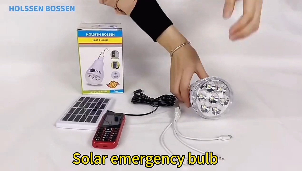 Tragbare LED-Solarleuchte für den Außenbereich, Notfalllampe, 3,5 W, wiederaufladbare Solarlampe mit Solarmodulen, unterstützt USB-Aufladung 1