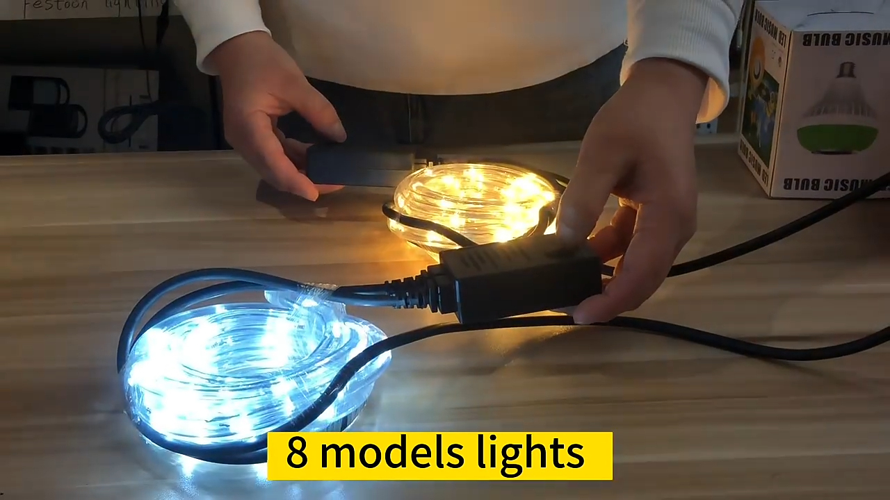 ホリデー照明ランプ PVC 素材屋外装飾パティオ妖精ロープ Led ストリングクリスマスライト 1