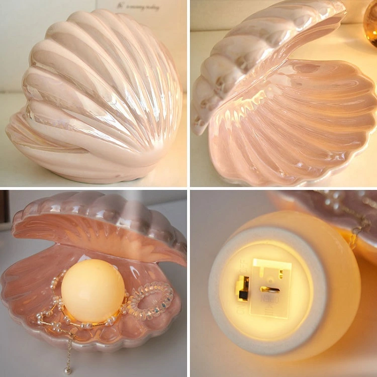 Lumină de noapte din perle din ceramică personalizată de înaltă calitate pentru noptieră, lampă de noapte, bijuterii din porțelan cu led de noapte 1