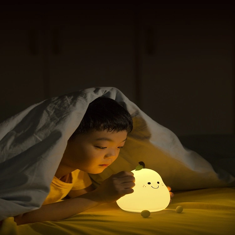 wendadeco Colorful Pear Night Light Couple Gift Silicone Lovely light lamp children's bedroom bedside small night lamp 1
