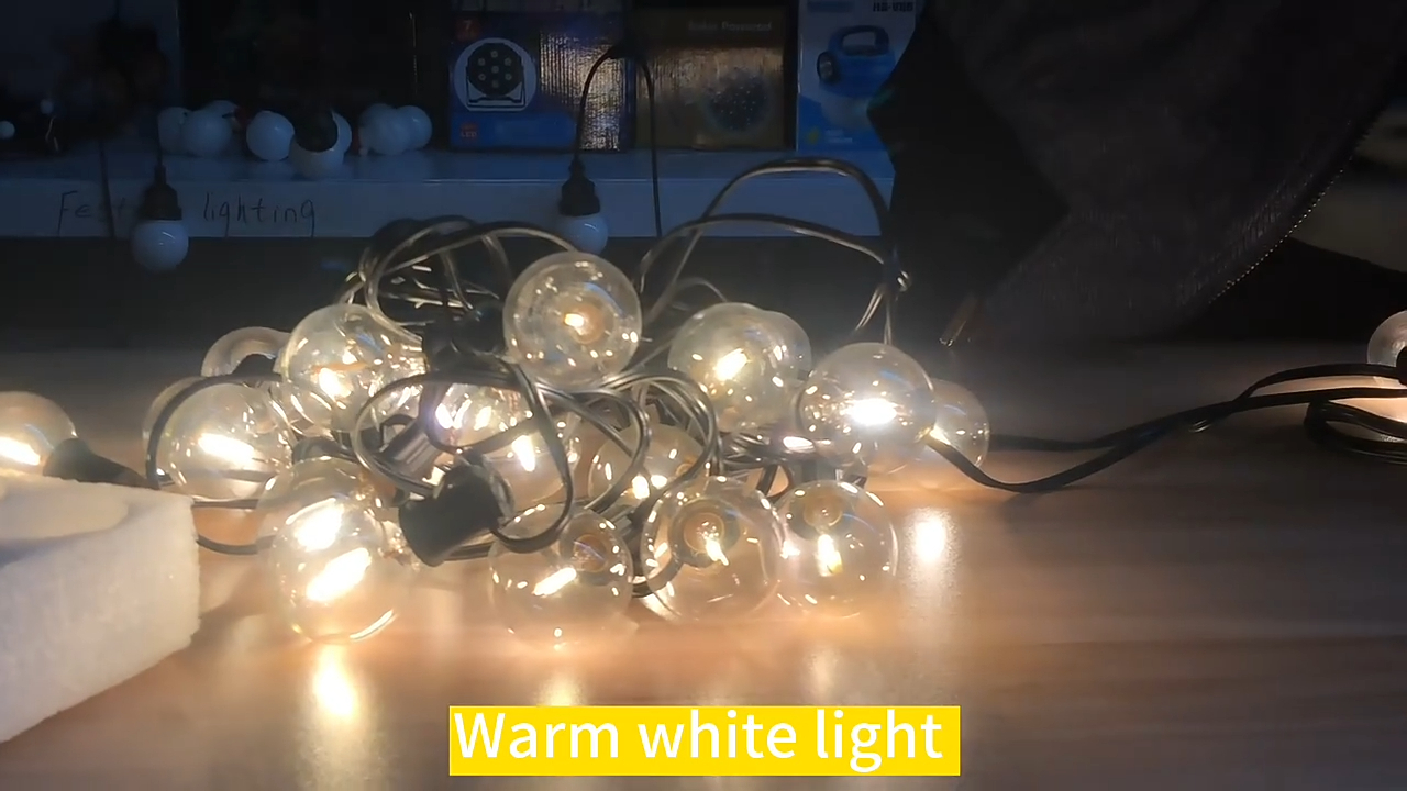 Hot Sale Outdoor G40 String Light 7.6M Dekorasi Natal Peri Lampu 220V G40 Bohlam Led Karangan Bunga Lampu Natal 1