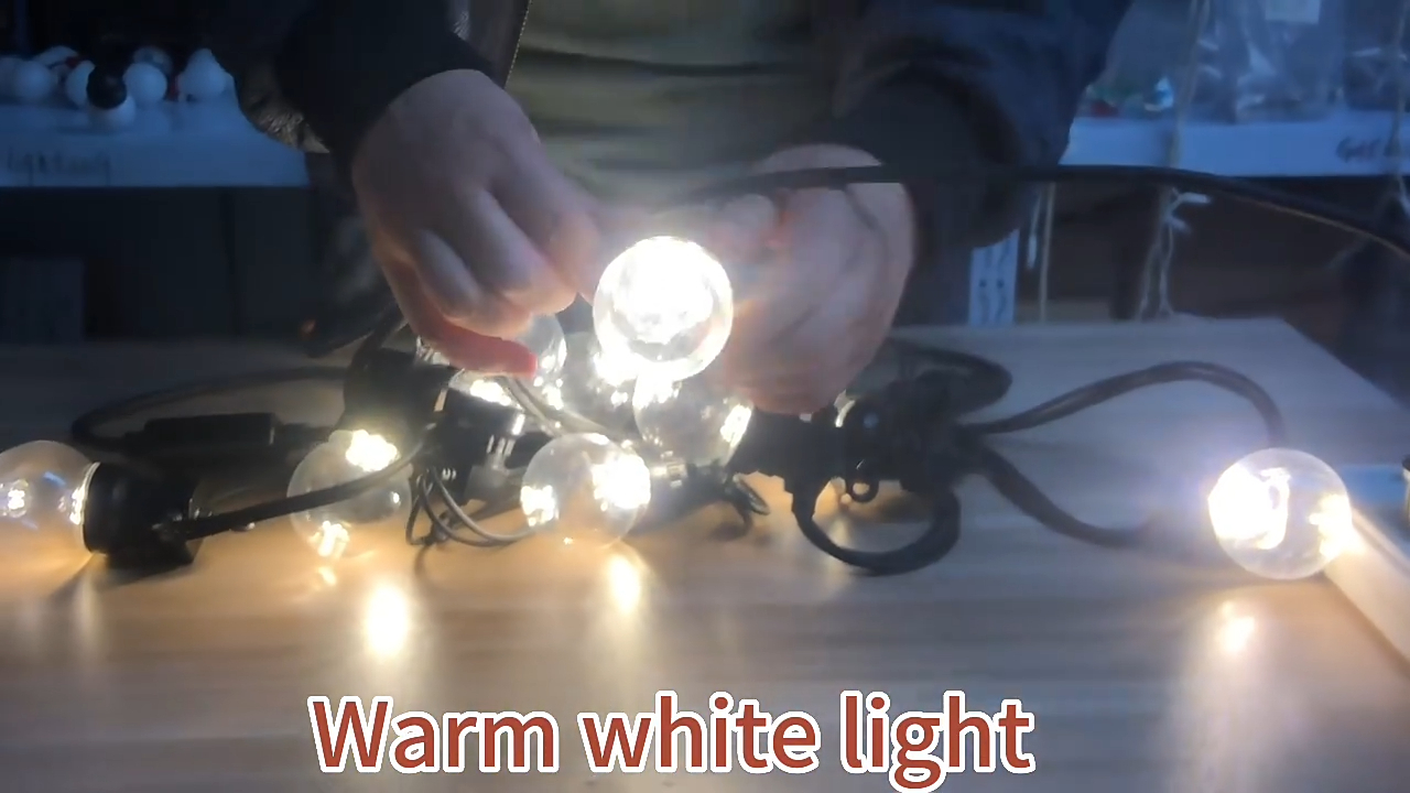 wendadeco Lumini suspendate cu șuvițe negre impermeabile șir 5M G50 led șir lumini pentru decorațiuni de Crăciun în aer liber 1