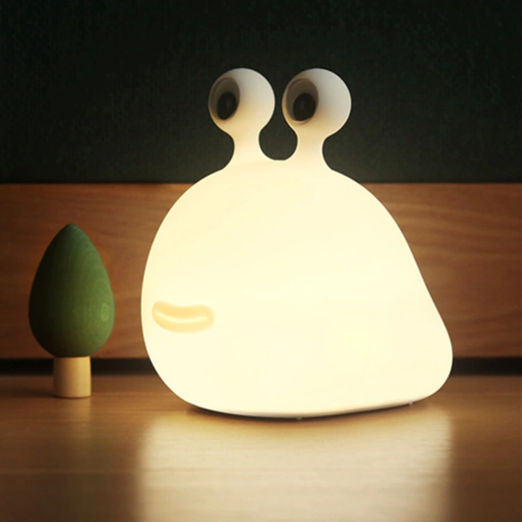 Kualitas Tinggi Sisi Kasur Silikon Lampu Malam Hewan Kanggo Bocah-bocah Anyar Lucu Silicone Led Night Lighting 2800K cilik slug wengi 1