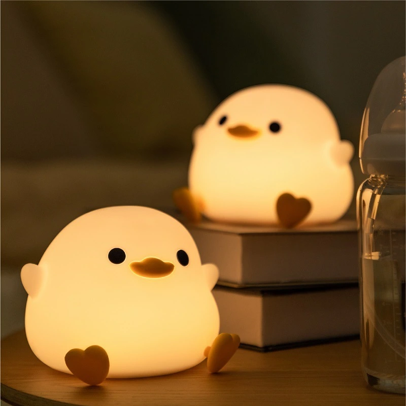 Hot sale Doudou Duck Small Night Light Bedroom Bedside Charging with Sleep Pat Light Timing Table Lamp 1