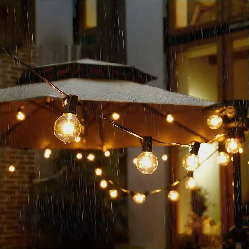 Hot Sale Outdoor G40 String Light 7.6M Dekorasi Natal Peri Lampu 220V G40 Bohlam Led Karangan Bunga Lampu Natal 1